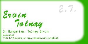 ervin tolnay business card